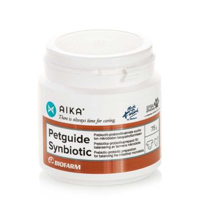 Aika Petguide Synbiotic probiotika för hundar och katter i 75 g vikt